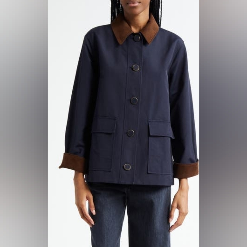 Veronica Beard arlen corduroy trim dickey jacket Size large